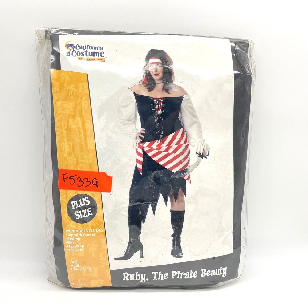 California Costumes Ruby The Pirate Beauty Plus Size 16-22 Black Red 01608 READ
